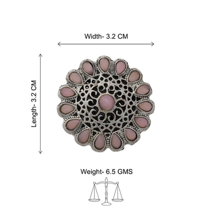 CrystaBud stone studded ring (Baby Pink)