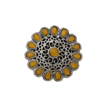 CrystaBud stone studded ring (Yellow)