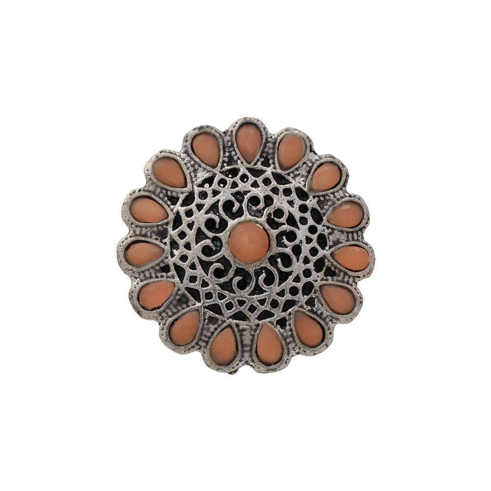 CrystaBud stone studded ring (Light Orange)