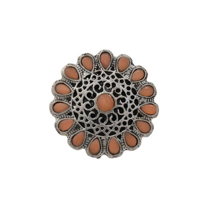 CrystaBud stone studded ring (Light Orange)