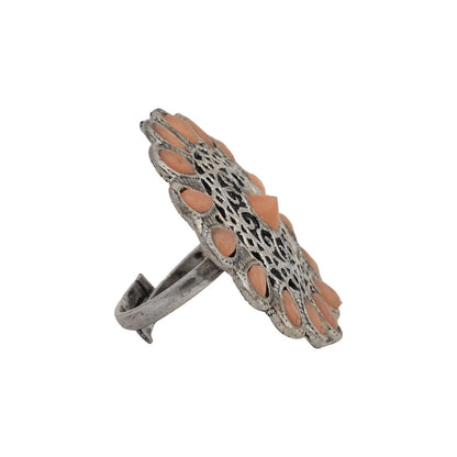 CrystaBud stone studded ring (Light Orange)