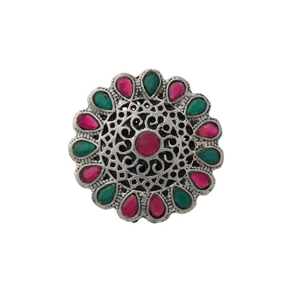 CrystaBud stone studded ring (Multicolored)