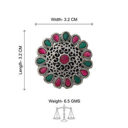 CrystaBud stone studded ring (Multicolored)