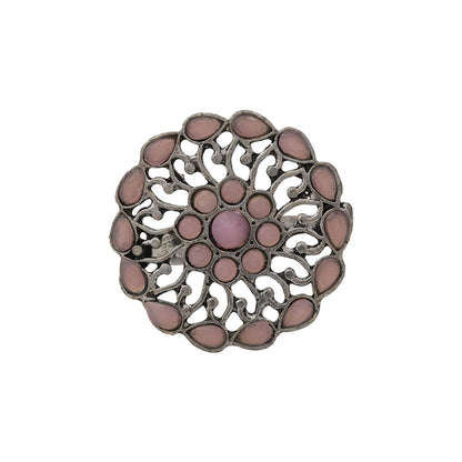 FloraDrop stone studded ring (Baby Pink)