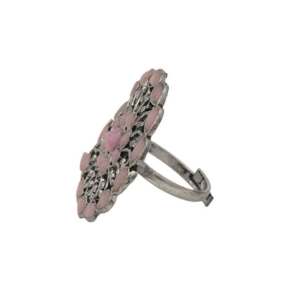 FloraDrop stone studded ring (Baby Pink)