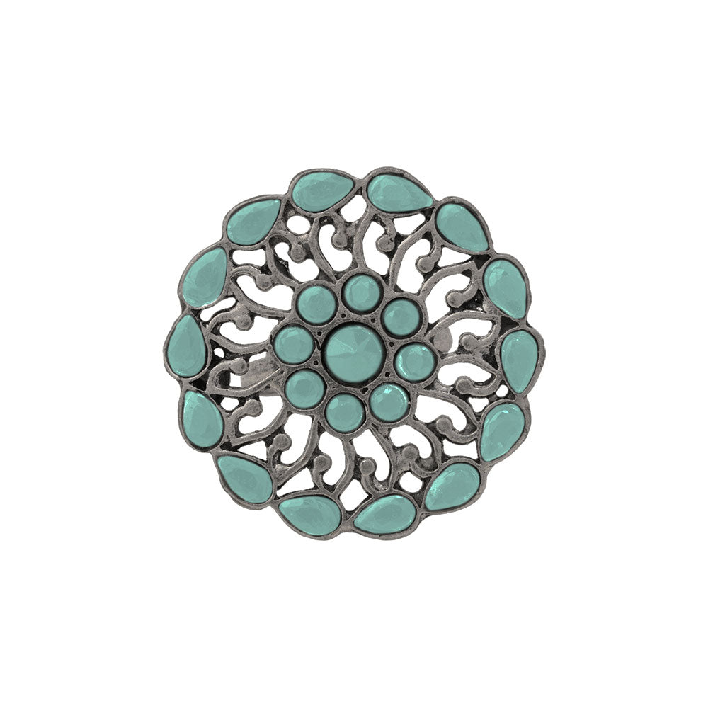 FloraDrop stone studded ring (Mint)