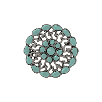 FloraDrop stone studded ring (Mint)