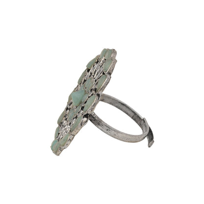 FloraDrop stone studded ring (Mint)