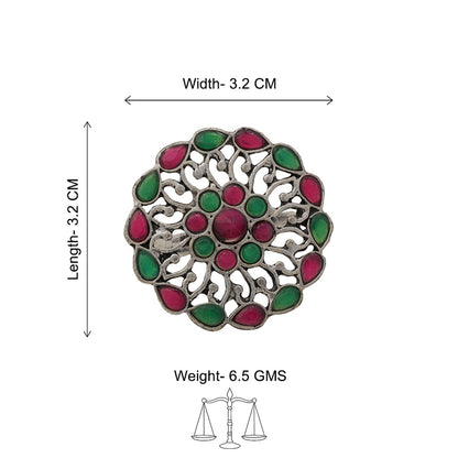 FloraDrop stone studded ring (Multicolored)