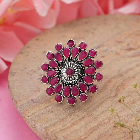 Dot&Dazzle stone studded ring (Red)