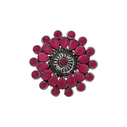 Dot&Dazzle stone studded ring (Red)