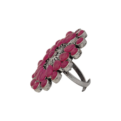 Dot&Dazzle stone studded ring (Red)