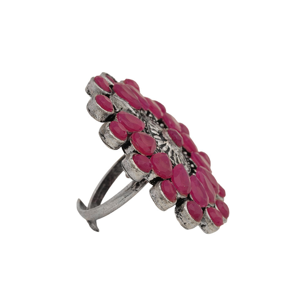 Dot&Dazzle stone studded ring (Red)