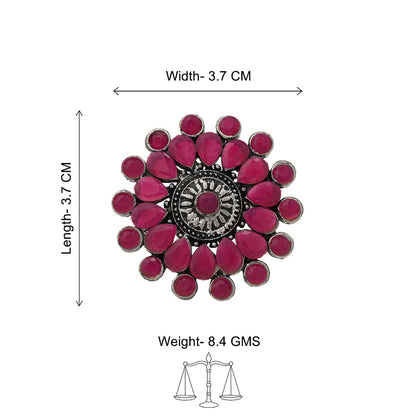 Dot&Dazzle stone studded ring (Red)