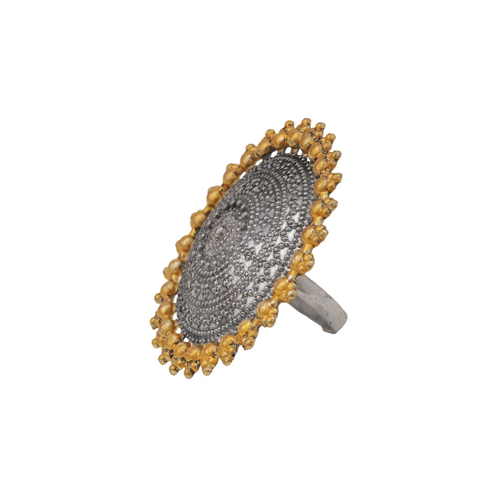 Aurora Sun oxidised ring