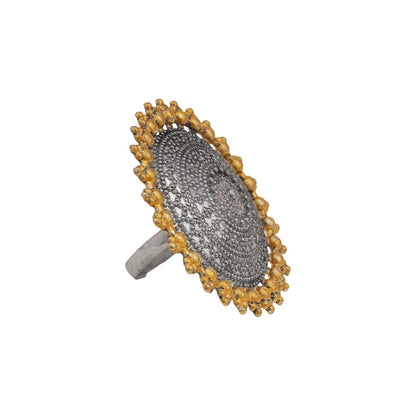 Aurora Sun oxidised ring