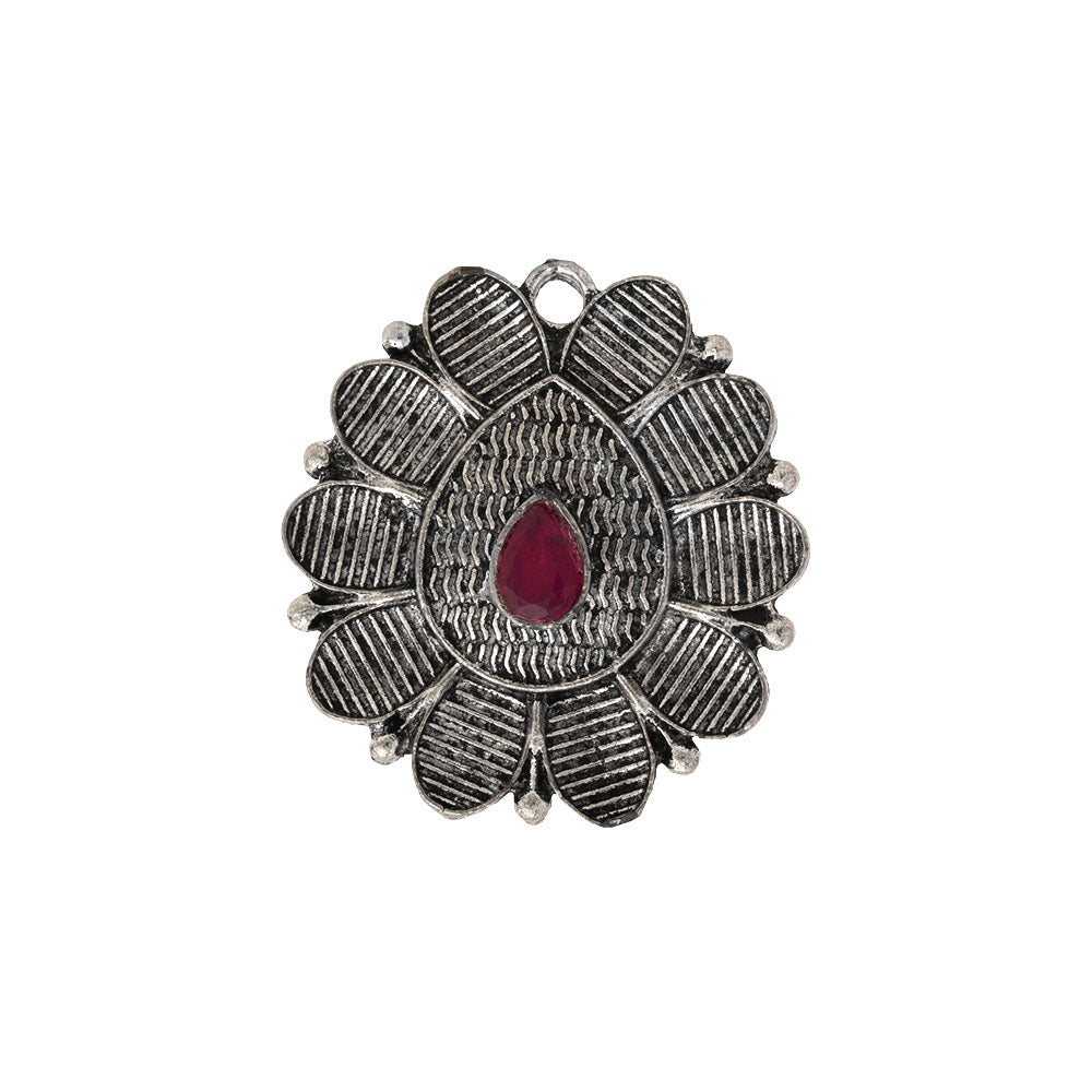 PetalStone oxidised ring (Red)