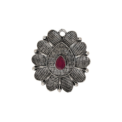PetalStone oxidised ring (Red)