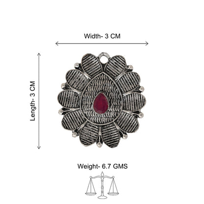 PetalStone oxidised ring (Red)