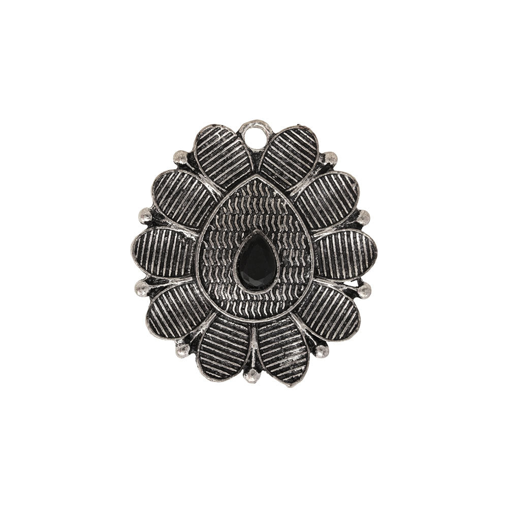 PetalStone oxidised ring (Black)