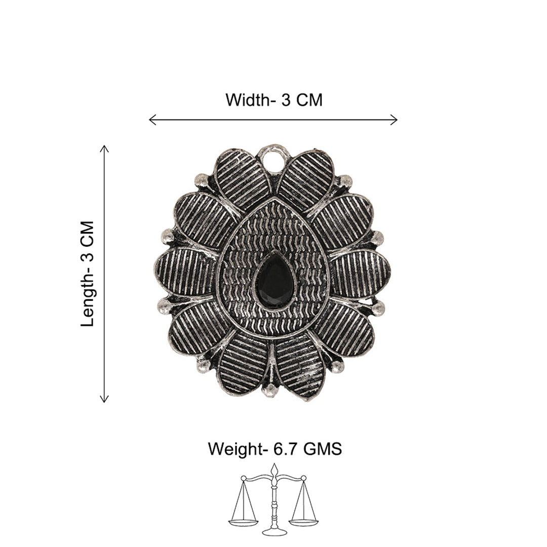 PetalStone oxidised ring (Black)