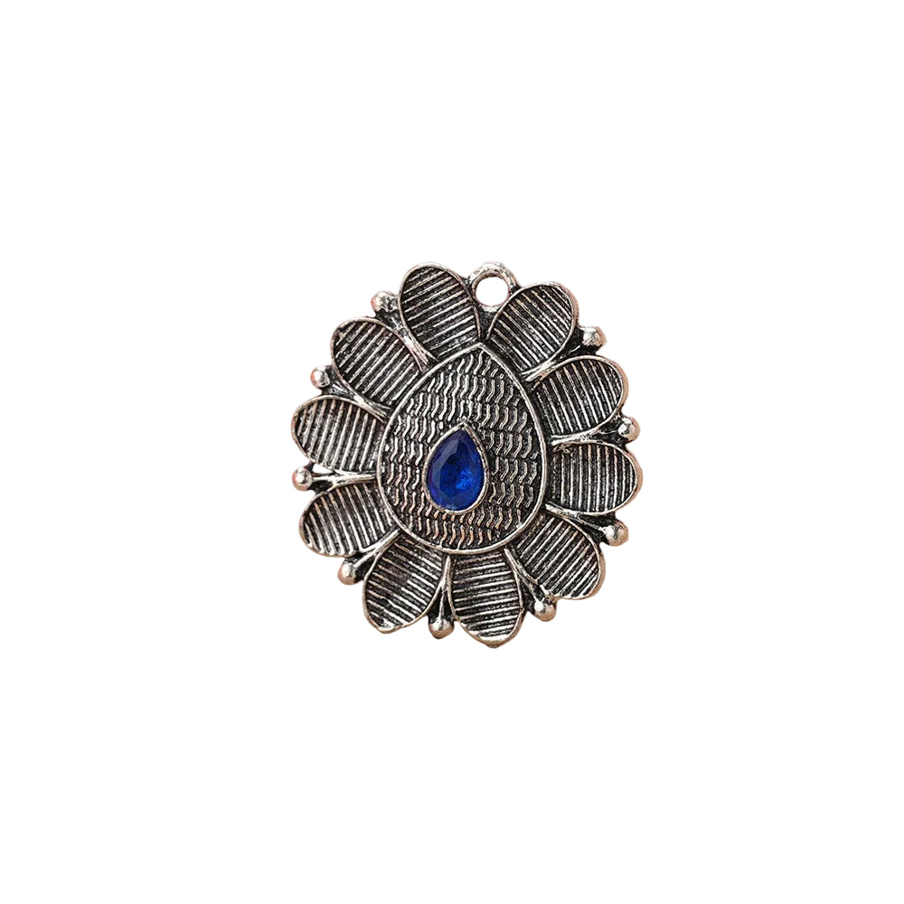 PetalStone oxidised ring (Blue)