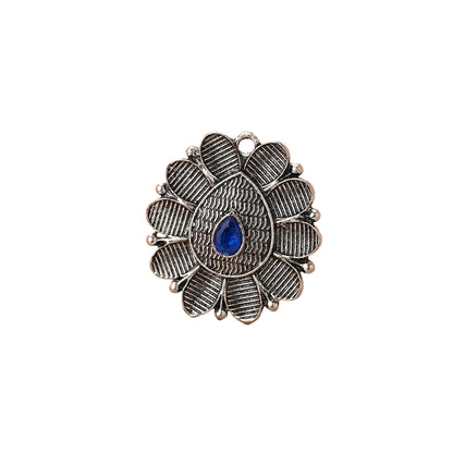 PetalStone oxidised ring (Blue)