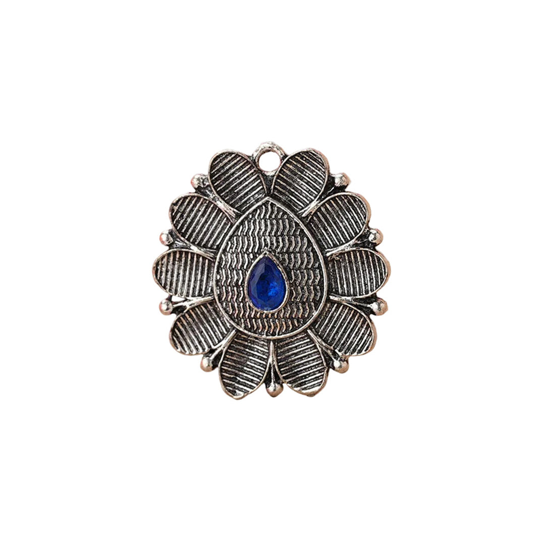 PetalStone oxidised ring (Blue)
