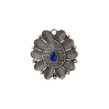 PetalStone oxidised ring (Blue)