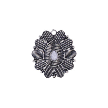 PetalStone oxidised ring (White)