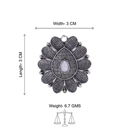 PetalStone oxidised ring (White)