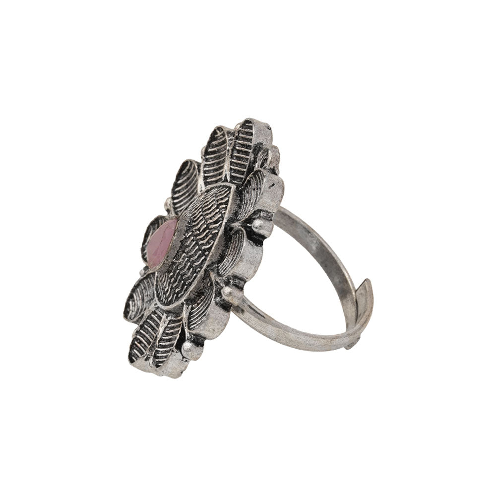 PetalStone oxidised ring (Baby Pink)