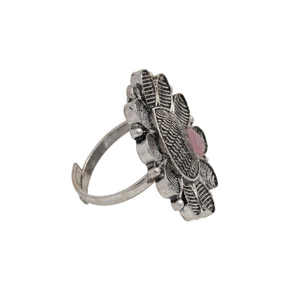 PetalStone oxidised ring (Baby Pink)