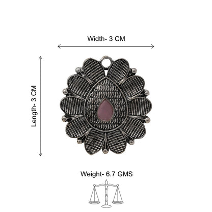 PetalStone oxidised ring (Baby Pink)