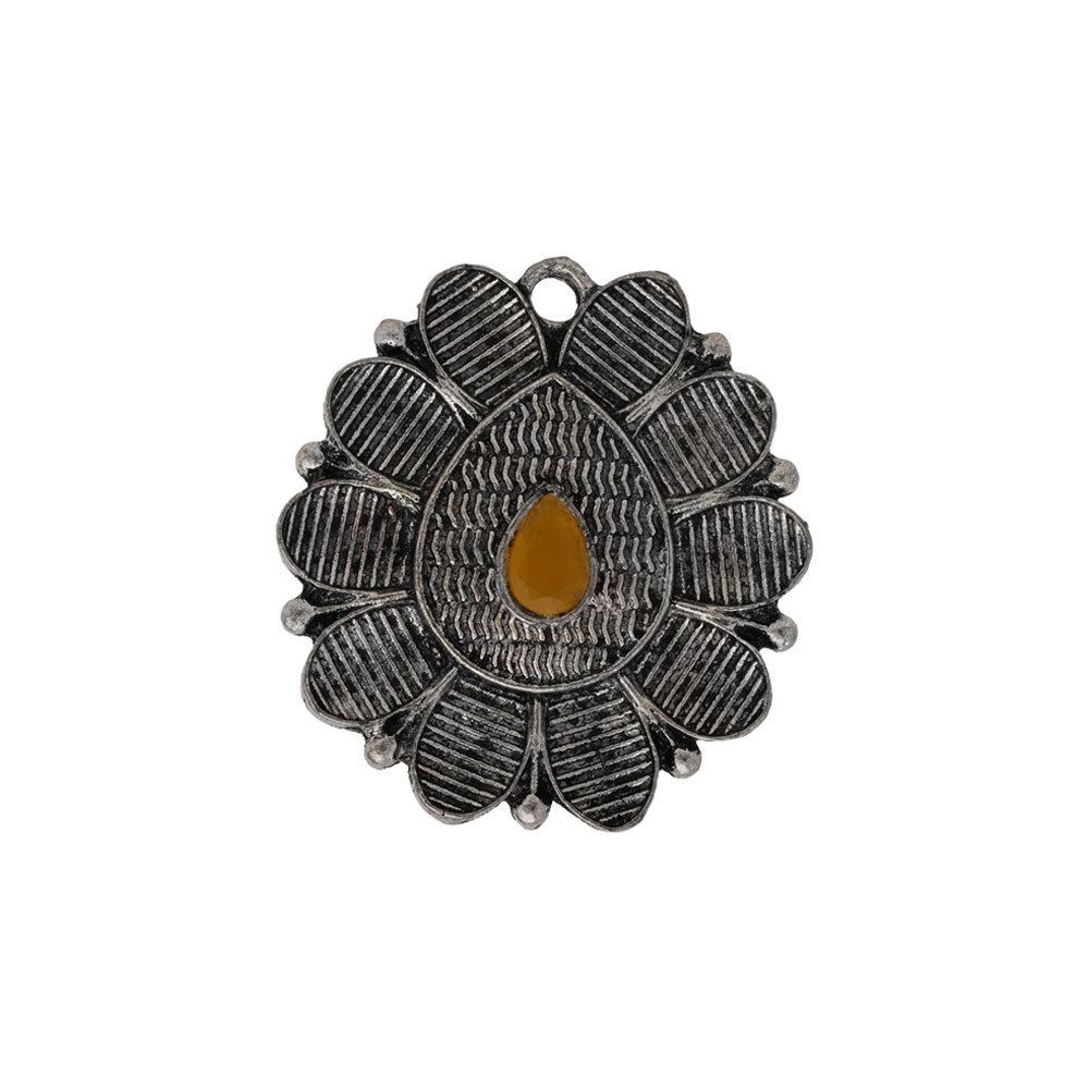 PetalStone oxidised ring (Yellow)