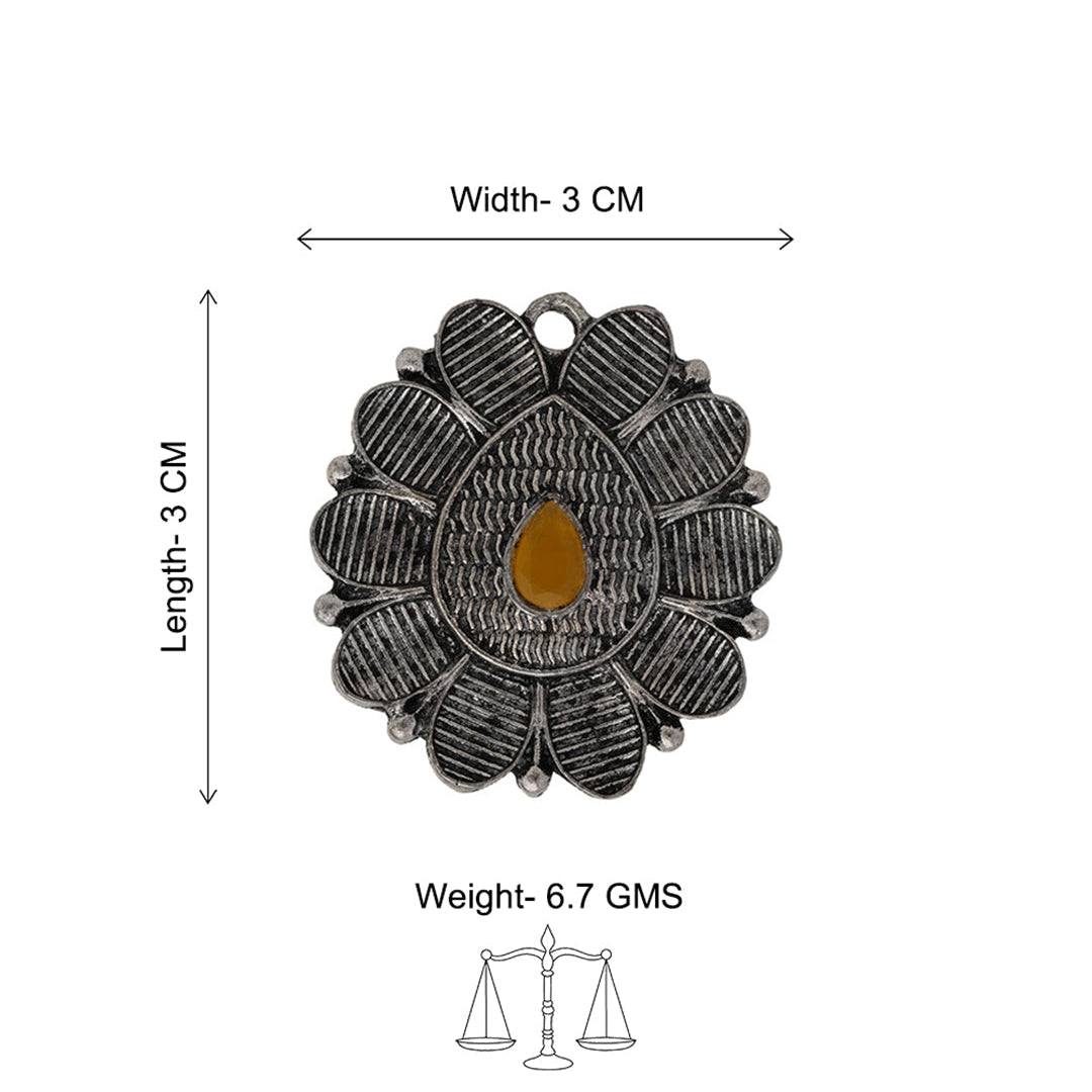 PetalStone oxidised ring (Yellow)