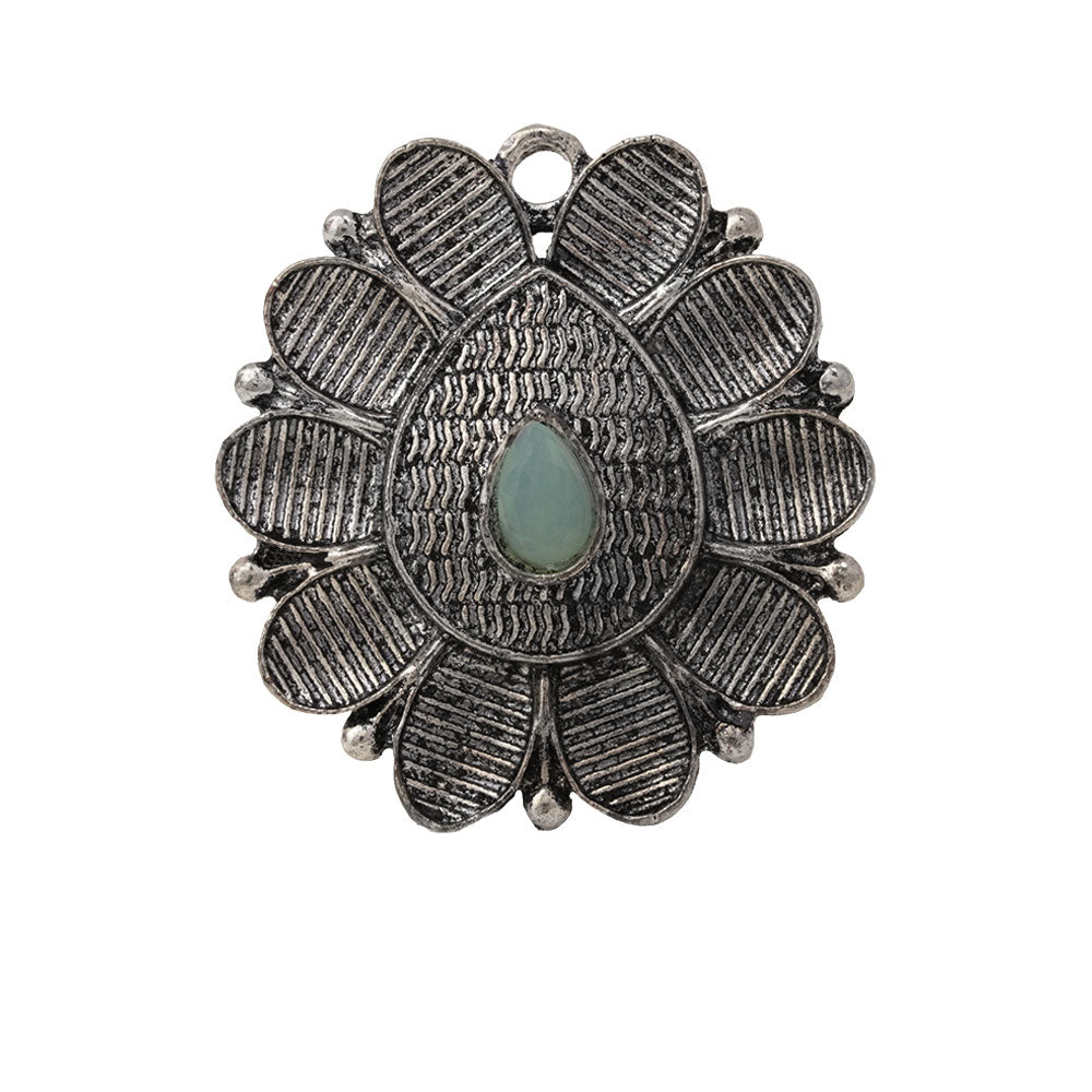 PetalStone oxidised ring (Mint)