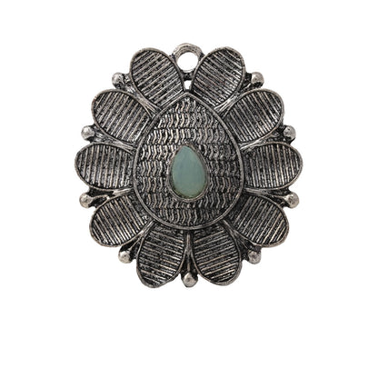 PetalStone oxidised ring (Mint)