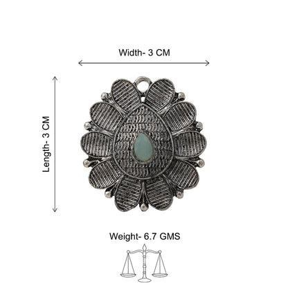 PetalStone oxidised ring (Mint)