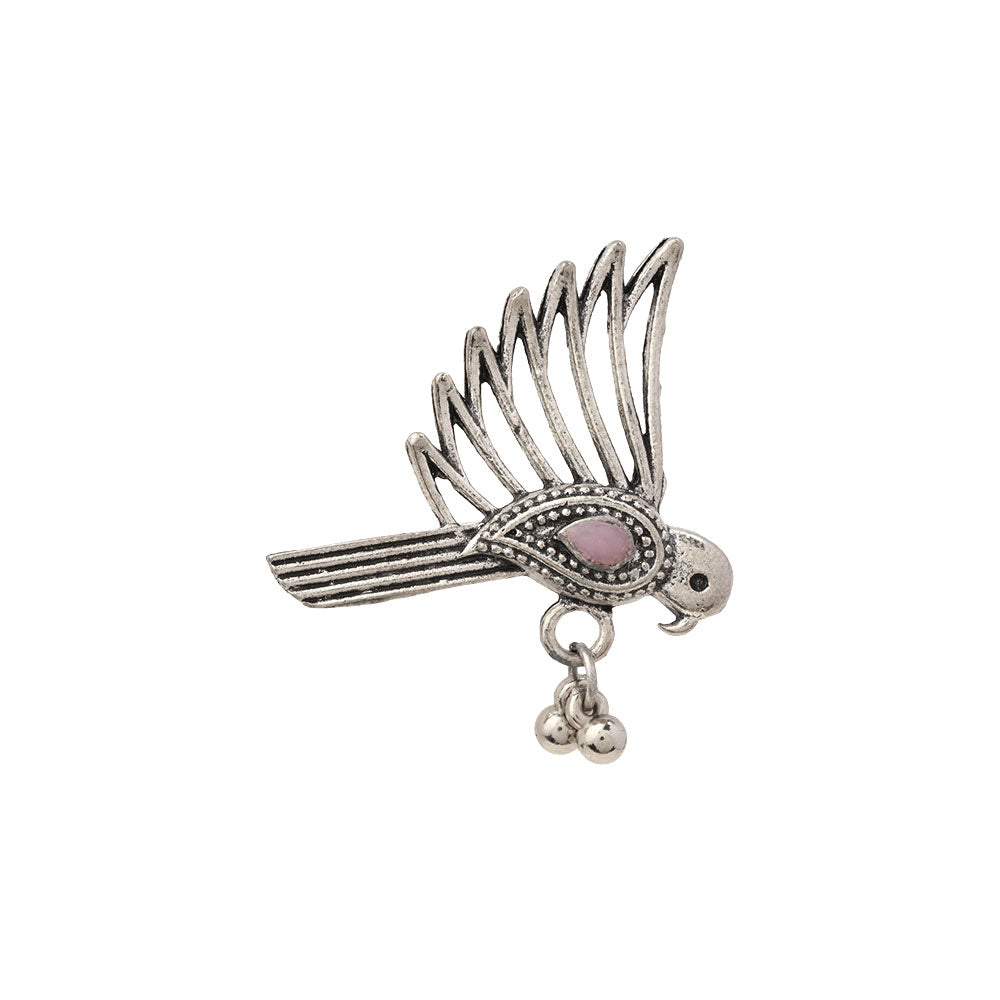 WingWonder oxidised stone studded ring (Baby Pink)