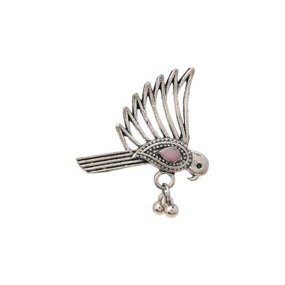 WingWonder oxidised stone studded ring (Baby Pink)