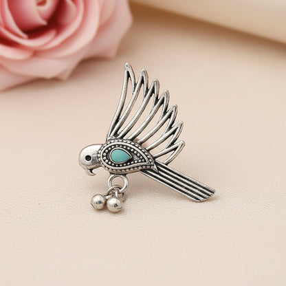 WingWonder oxidised stone studded ring (Mint)