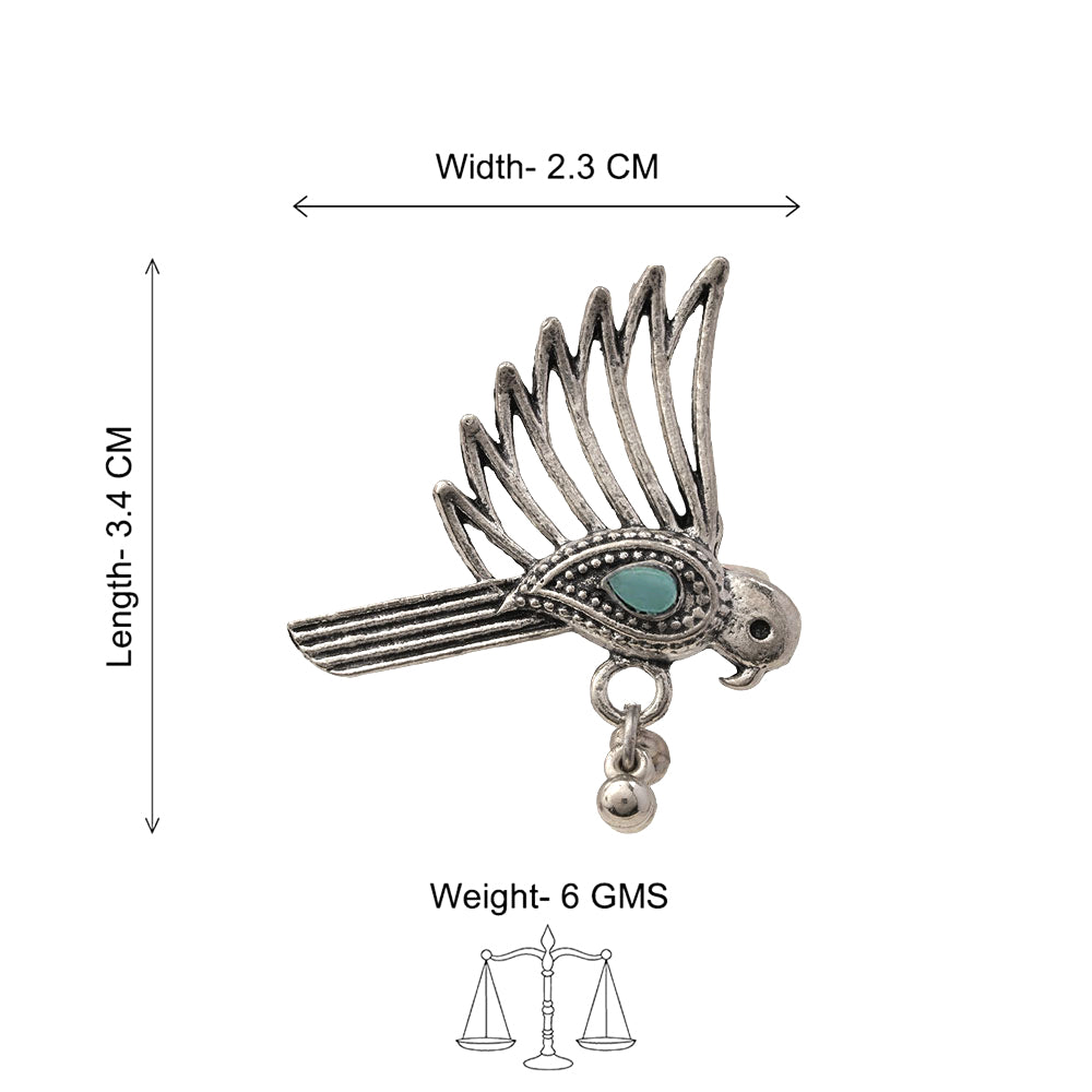 WingWonder oxidised stone studded ring (Mint)