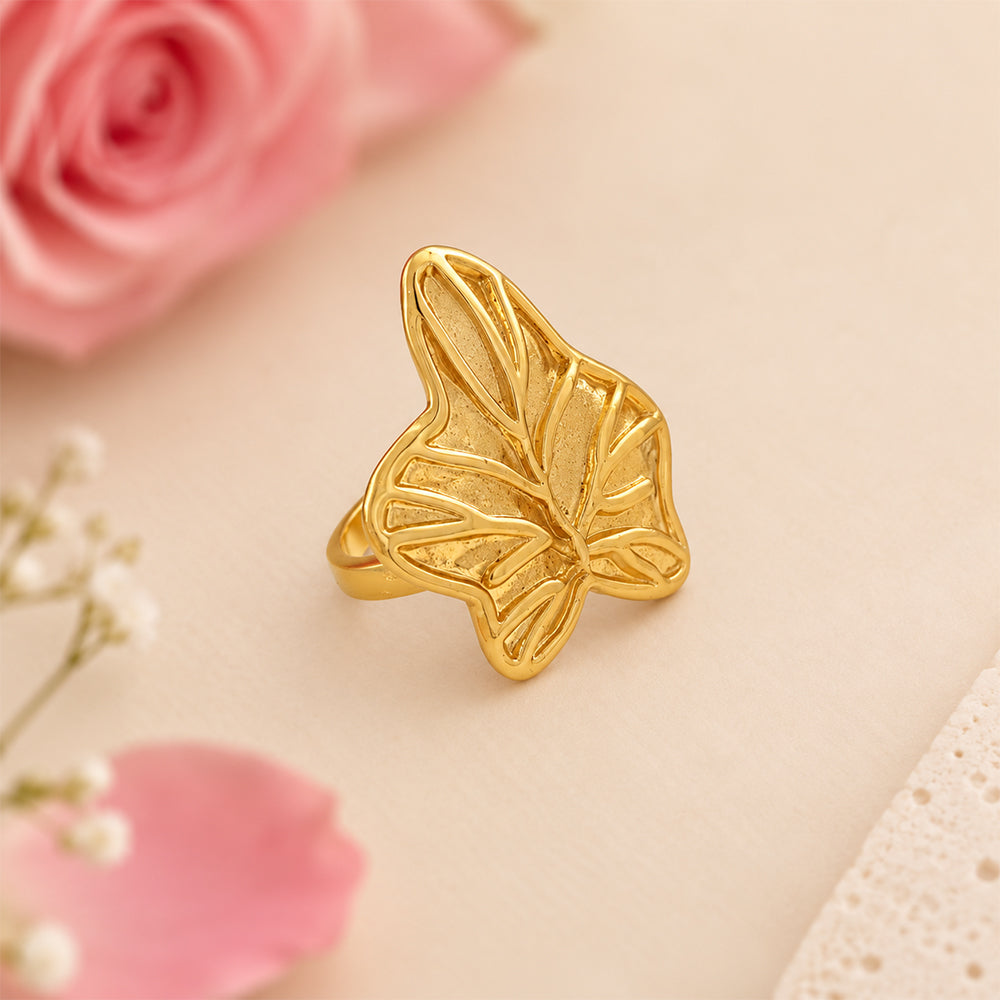 Golden Leaf Vine Ring