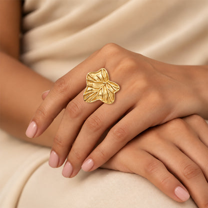 Golden Leaf Vine Ring