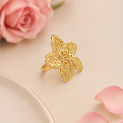 Golden Petal Bloom Ring