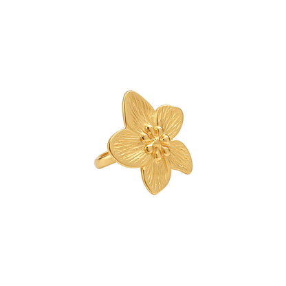 Golden Petal Bloom Ring
