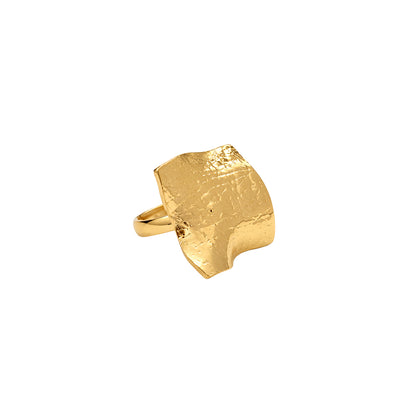 Golden Organic Curve Ring