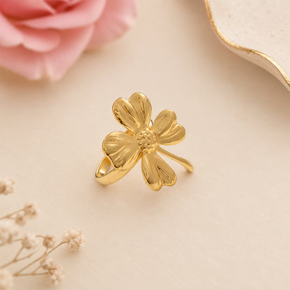 Golden Bloom Flower Ring