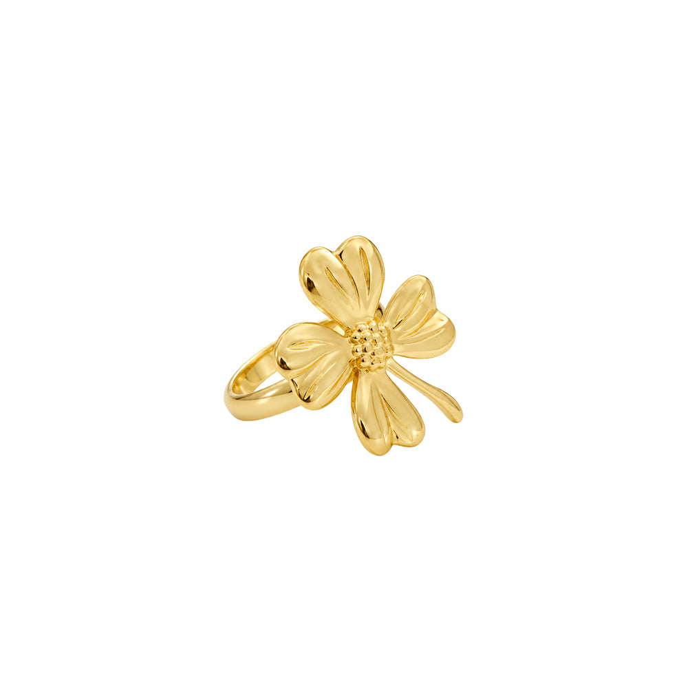 Golden Bloom Flower Ring